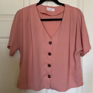 Elodia Pink Button Blouse